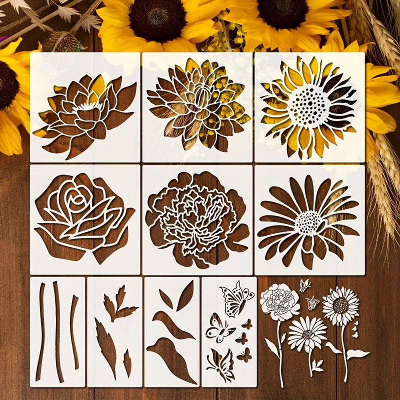 🏡Last Day 49% OFF -Blooming Flowers Stencil Kit🌻DIY Decoration