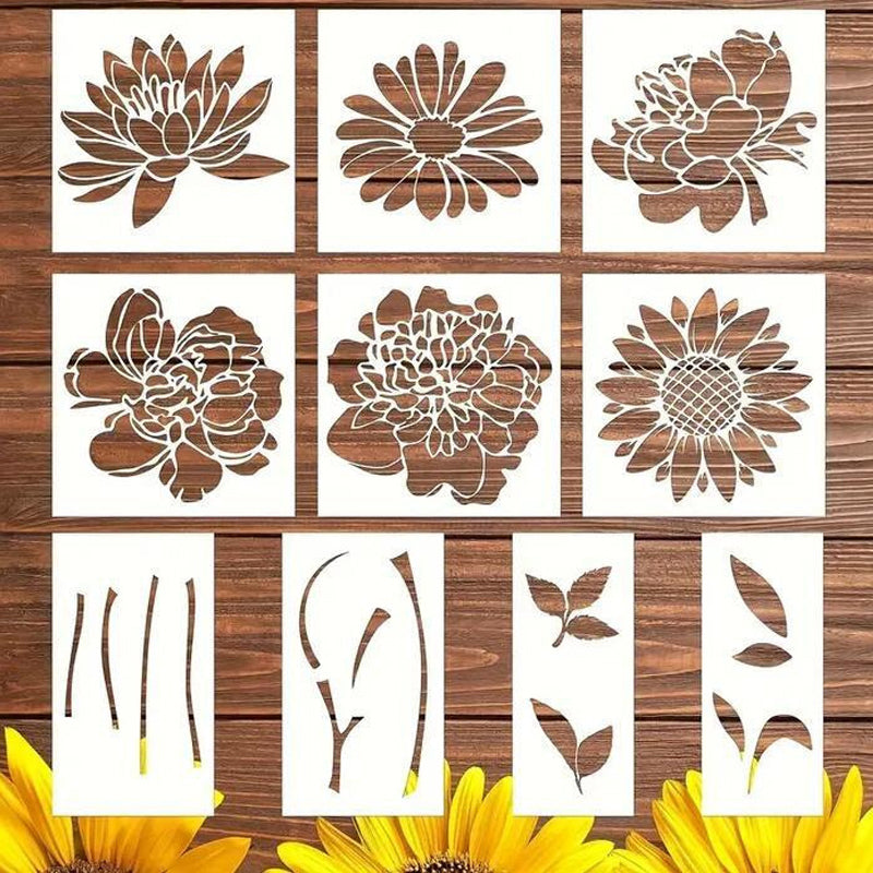 🏡Last Day 49% OFF -Blooming Flowers Stencil Kit🌻DIY Decoration