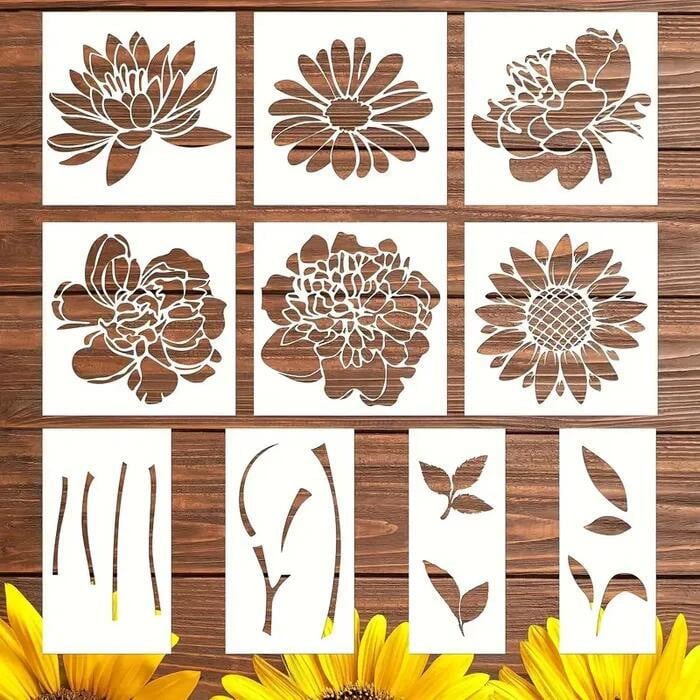 🏡Last Day 49% OFF -Blooming Flowers Stencil Kit🌻DIY Decoration